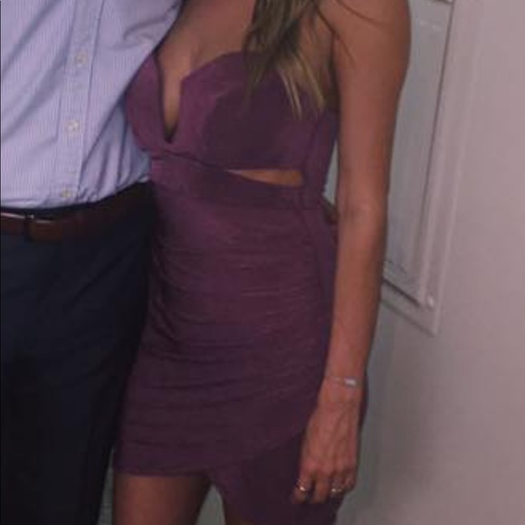 Purple bodycon cocktail dress - Picture 2 of 6